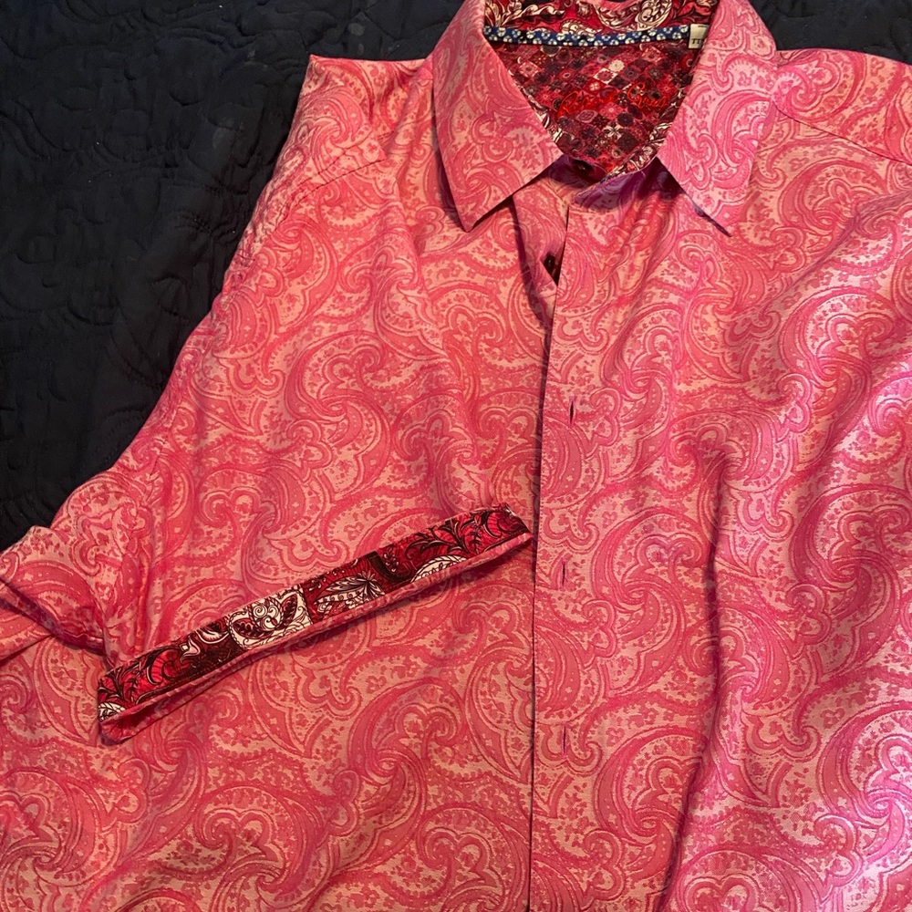 Robert Graham Pink 3XL short sleeve shirt